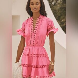 Peixoto Pink Eyelet Lace Dress – Size Small (Worn Once)